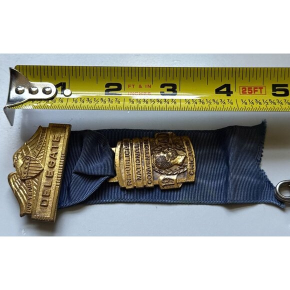 1960 Republican National Convention Delegate Badge Ribbon Chicago Political Memo - Picture 12 of 13